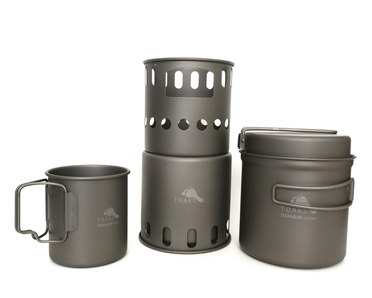 TOAKS Titanium 1100/450/Wood Stove Combo Set